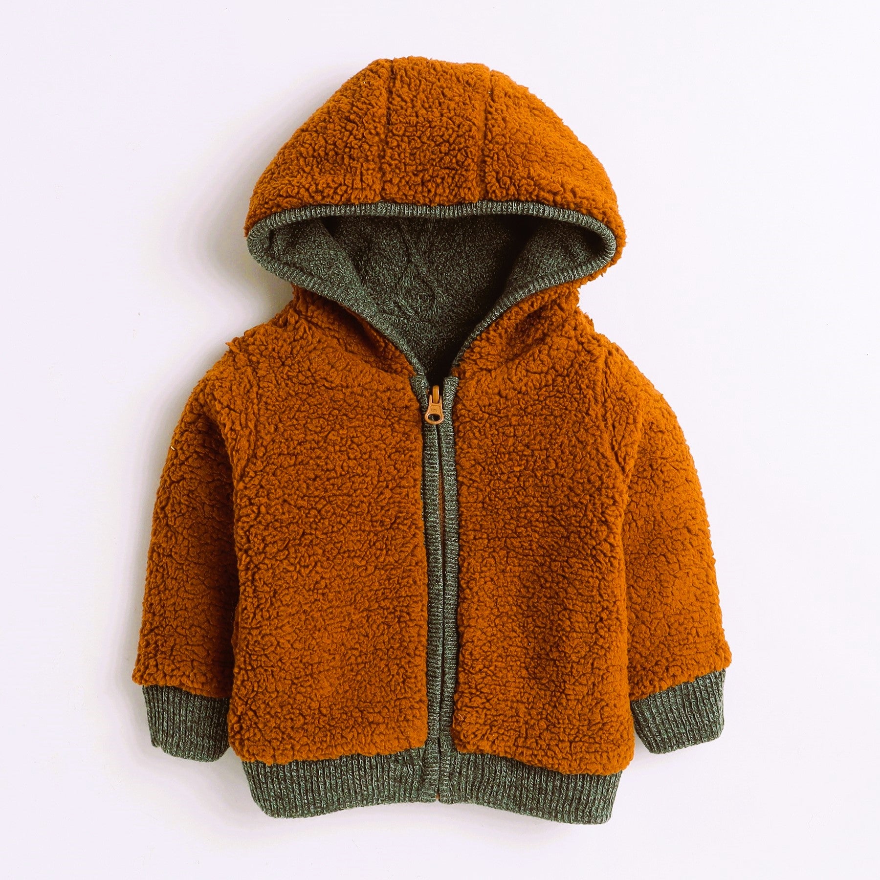 Kids Hooded Cable Knit Jacket | Full Sleeve Zip-Up Winter Sweater with Fleece Lining | Soft Warm Knitted Hoodie for Boys