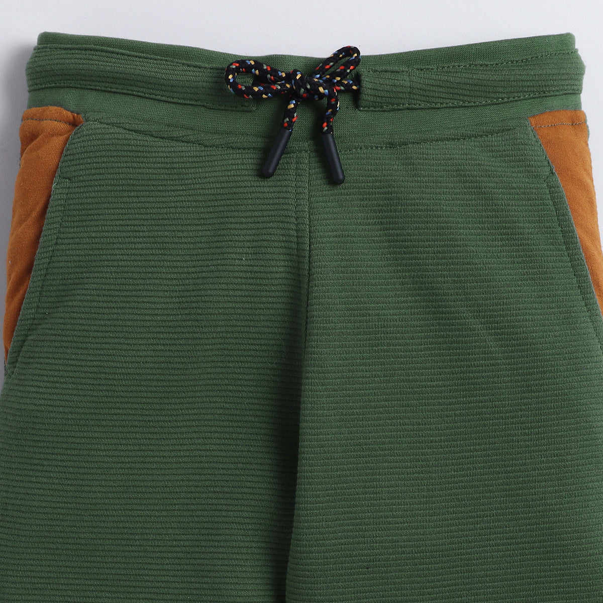 Boys Textured Jogger Pants with Drawstring Waist & Panel Detailing