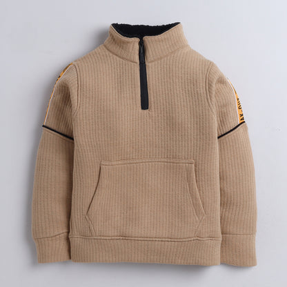 Boys Winter Co-Ord Set | Hoodie & Jogger Set for Kids | Warm Fleece Tracksuit with Zip Neck
