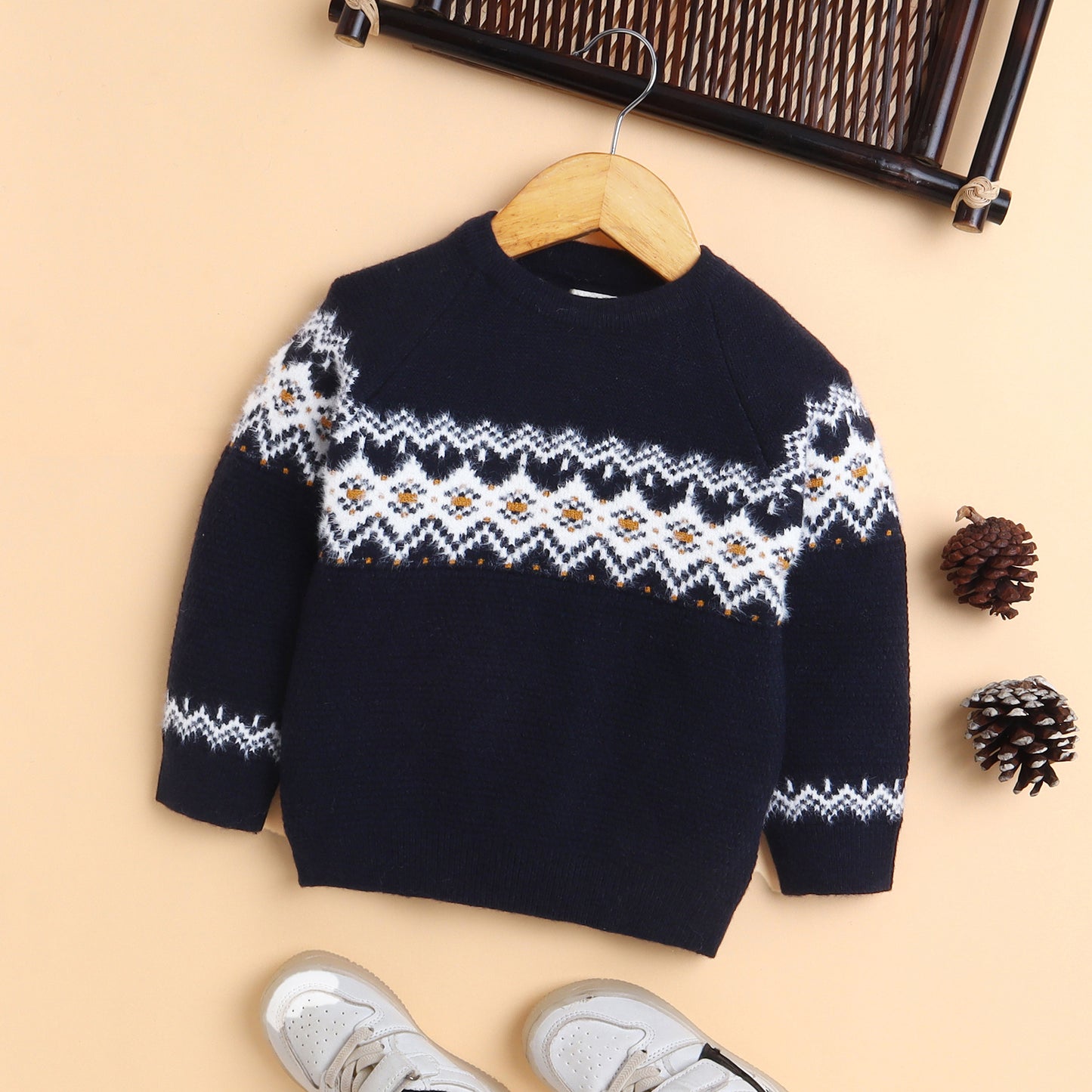 Yellow Apple-Warm Boys' Knit Sweater – Soft, Stylish & Comfortable Winter Wear