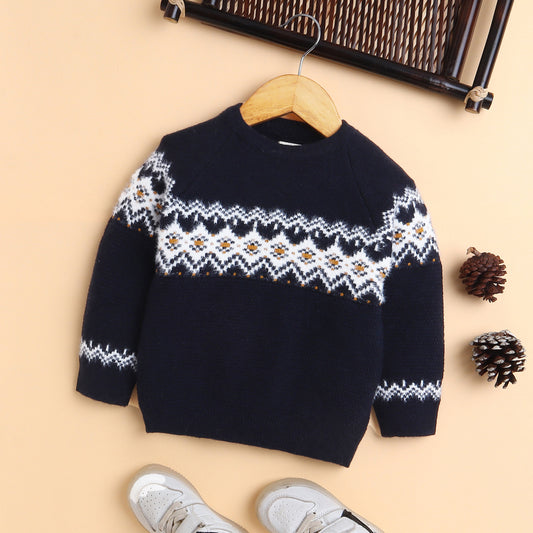Yellow Apple-Warm Boys' Knit Sweater – Soft, Stylish & Comfortable Winter Wear
