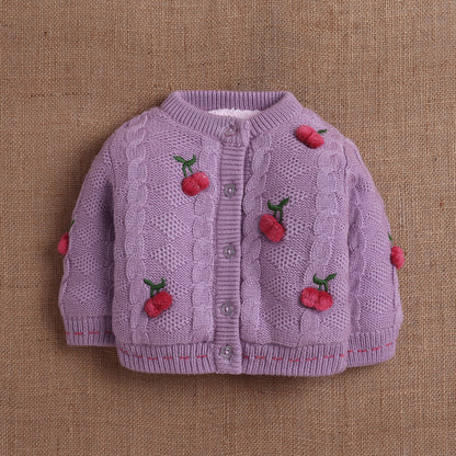 Yellow Apple- Baby Knitted Sweater & Pant Set | Cozy Winter Wear with Cute Embroidered Design