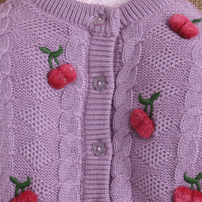 Yellow Apple- Baby Knitted Sweater & Pant Set | Cozy Winter Wear with Cute Embroidered Design