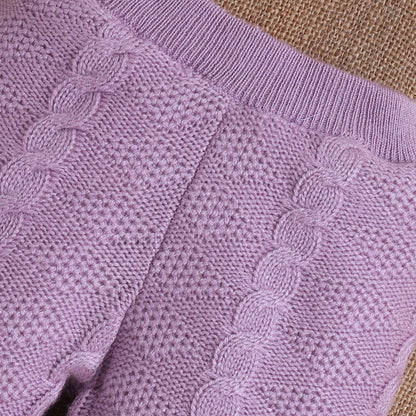 Yellow Apple- Baby Knitted Sweater & Pant Set | Cozy Winter Wear with Cute Embroidered Design