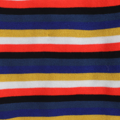 Boys Striped Round Neck Blue Sweater