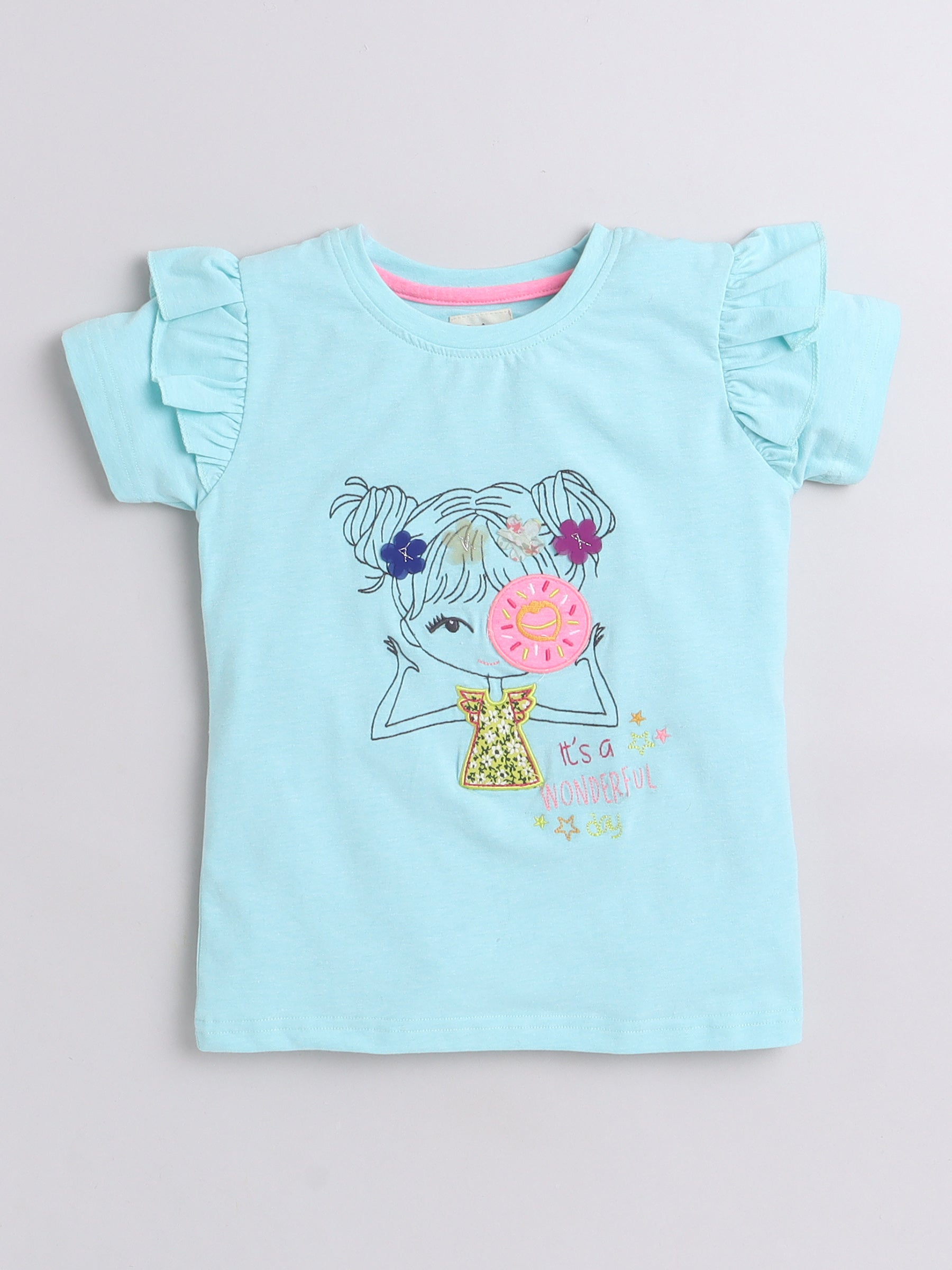 Designer Half Sleeve Cotton T-Shirts for Girls and Baby Girls
