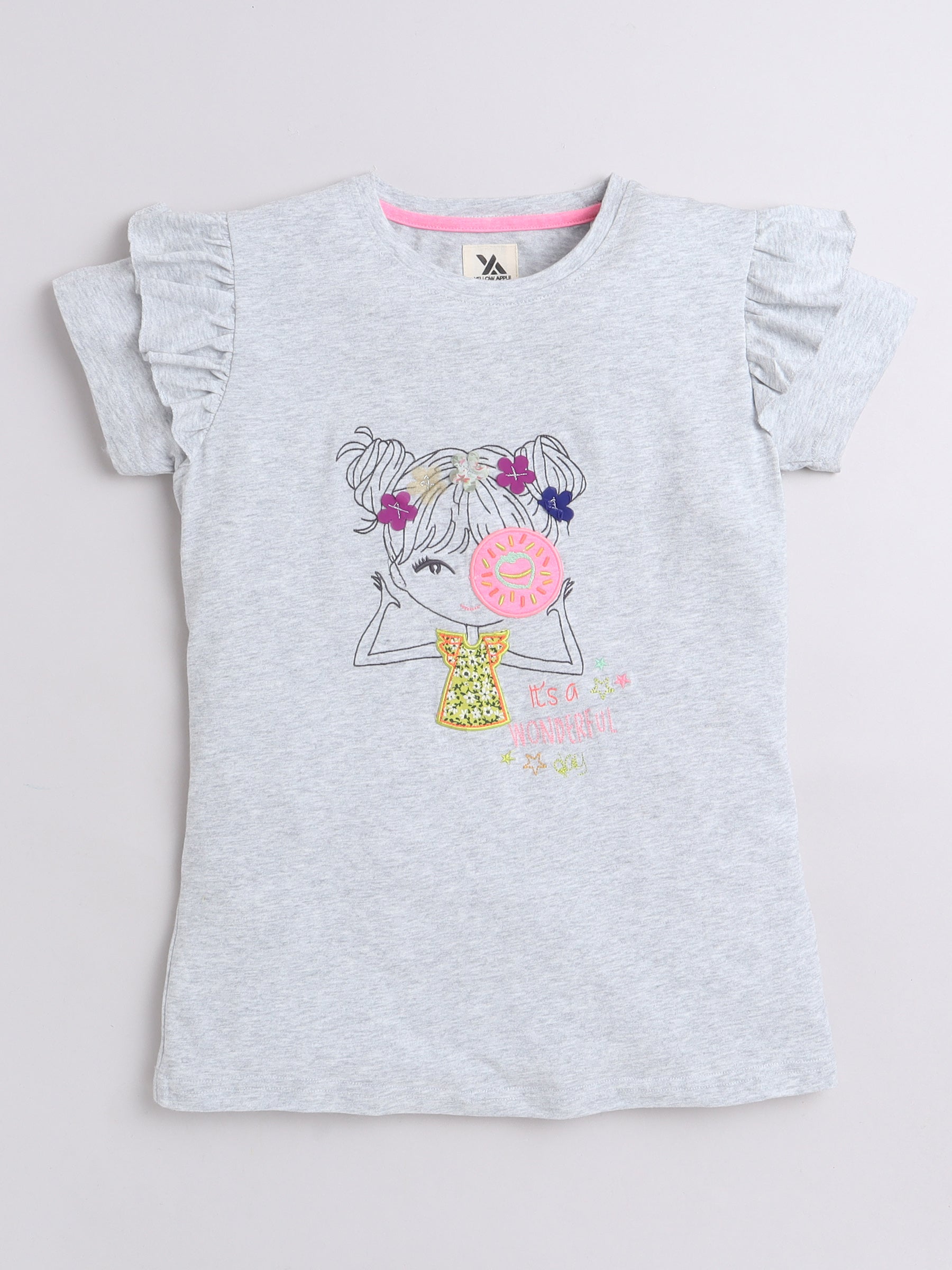 Designer Half Sleeve Cotton T-Shirts for Girls and Baby Girls
