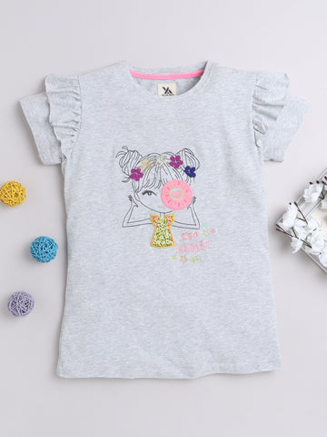 Designer Half Sleeve Cotton T-Shirts for Girls and Baby Girls