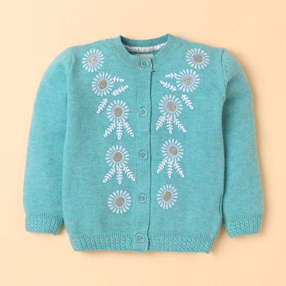 Yellow Apple-Girls Warm Button-Up Cardigan