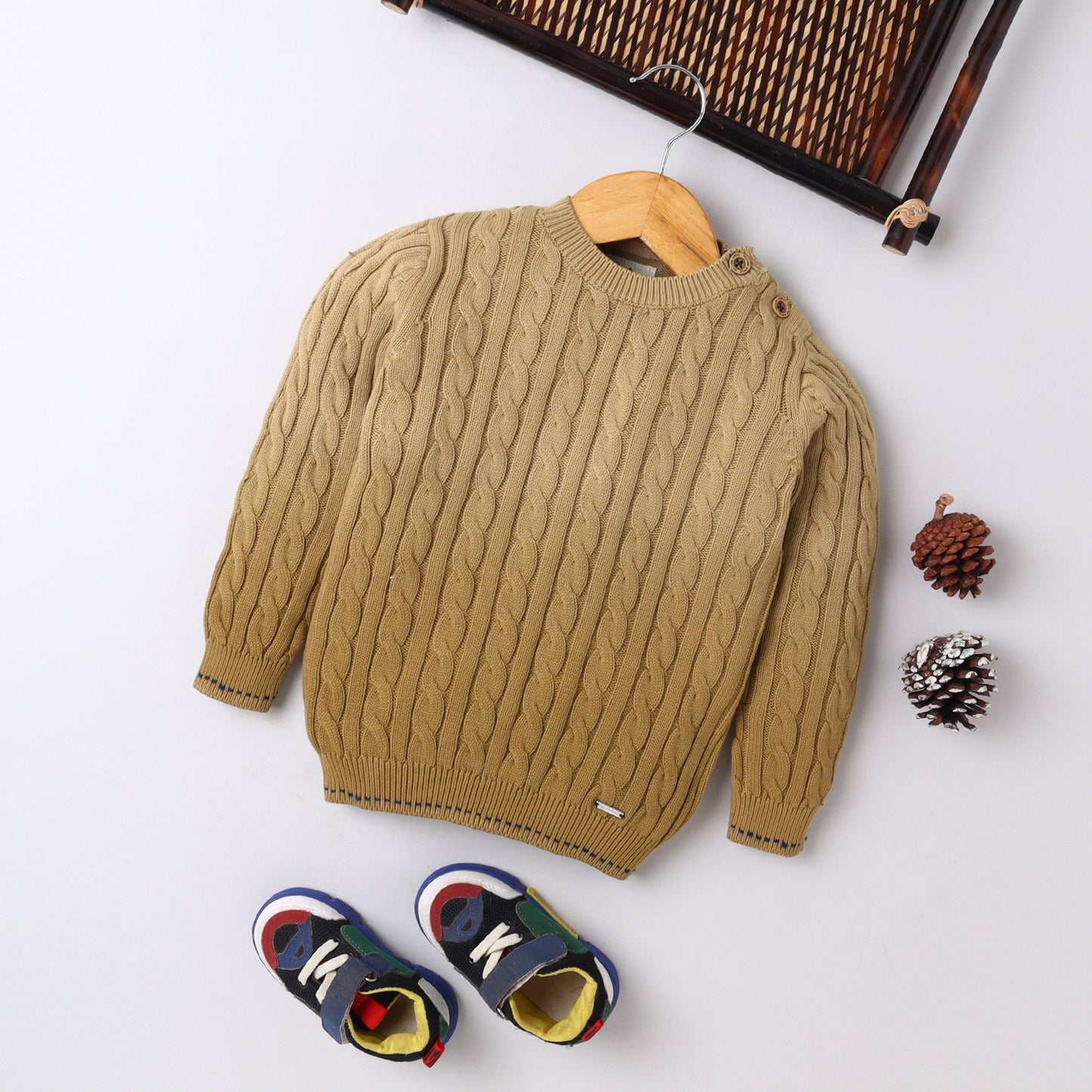 Yellow Apple-Warm Boys' Knit Sweater – Soft, Stylish & Comfortable Winter Wear