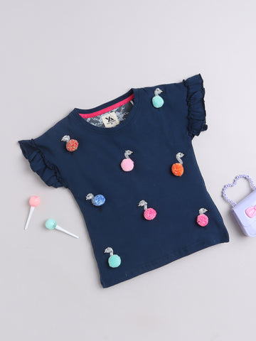 Designer Half Sleeve Cotton T-Shirts for Girls and Baby Girls