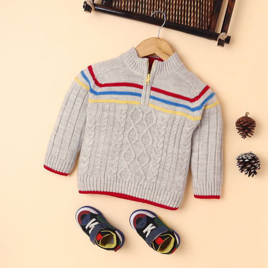 Yellow Apple-Warm Boys' Knit Sweater – Soft, Stylish & Comfortable Winter Wear