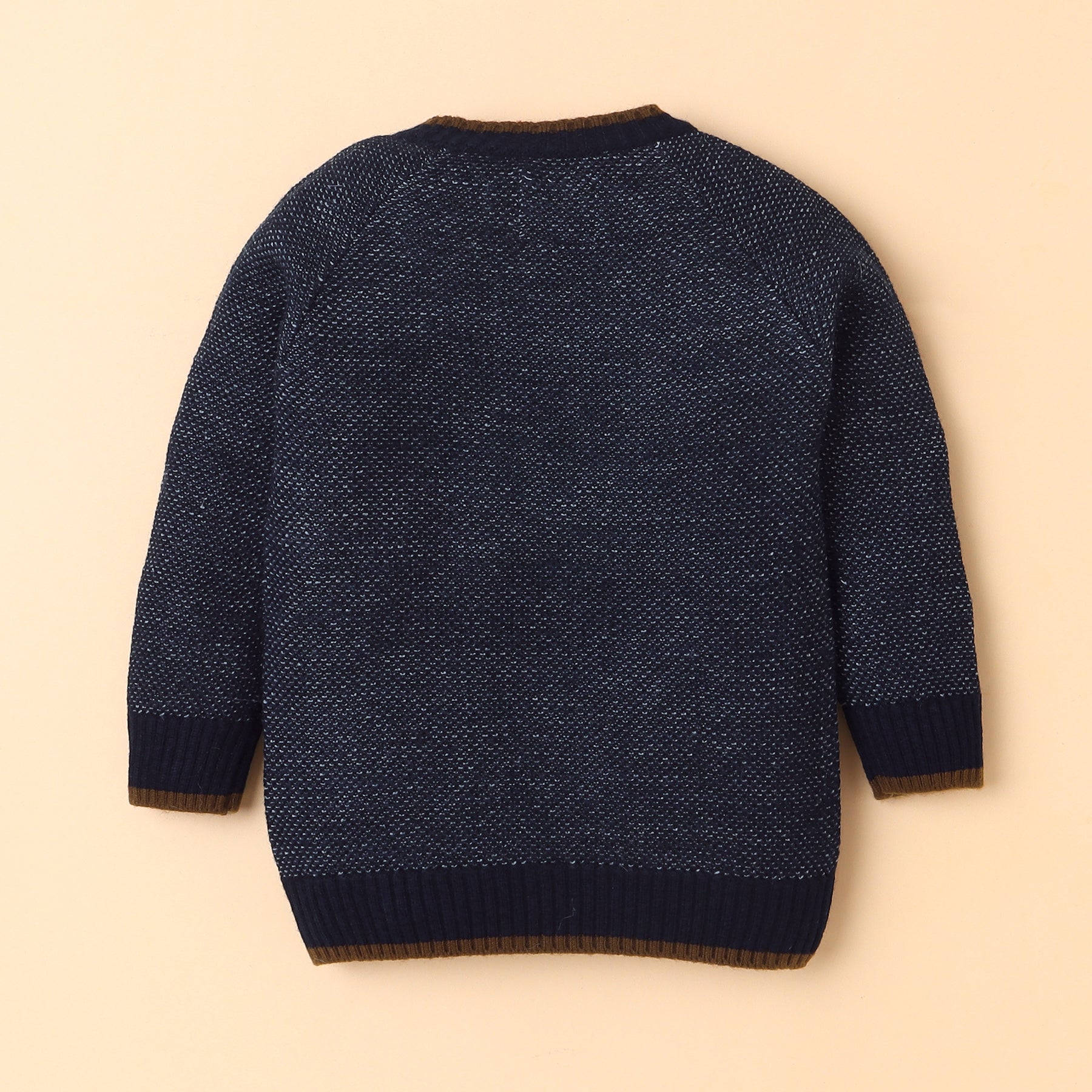 Stylish Kids' Knit Sweater with Chest Pocket and Wooden Buttons