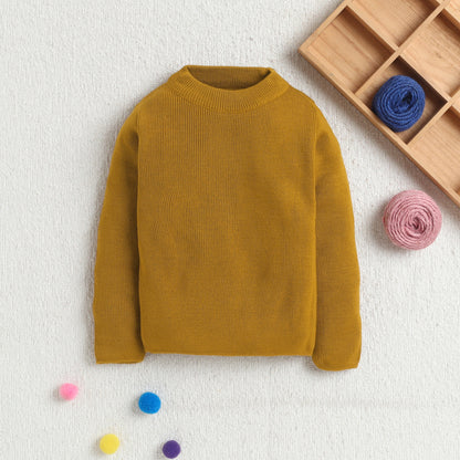 Unisex Baby & Kids Winter T-Neck Sweater | Warm Woollen Skivvy Pullover for Boys & Girls