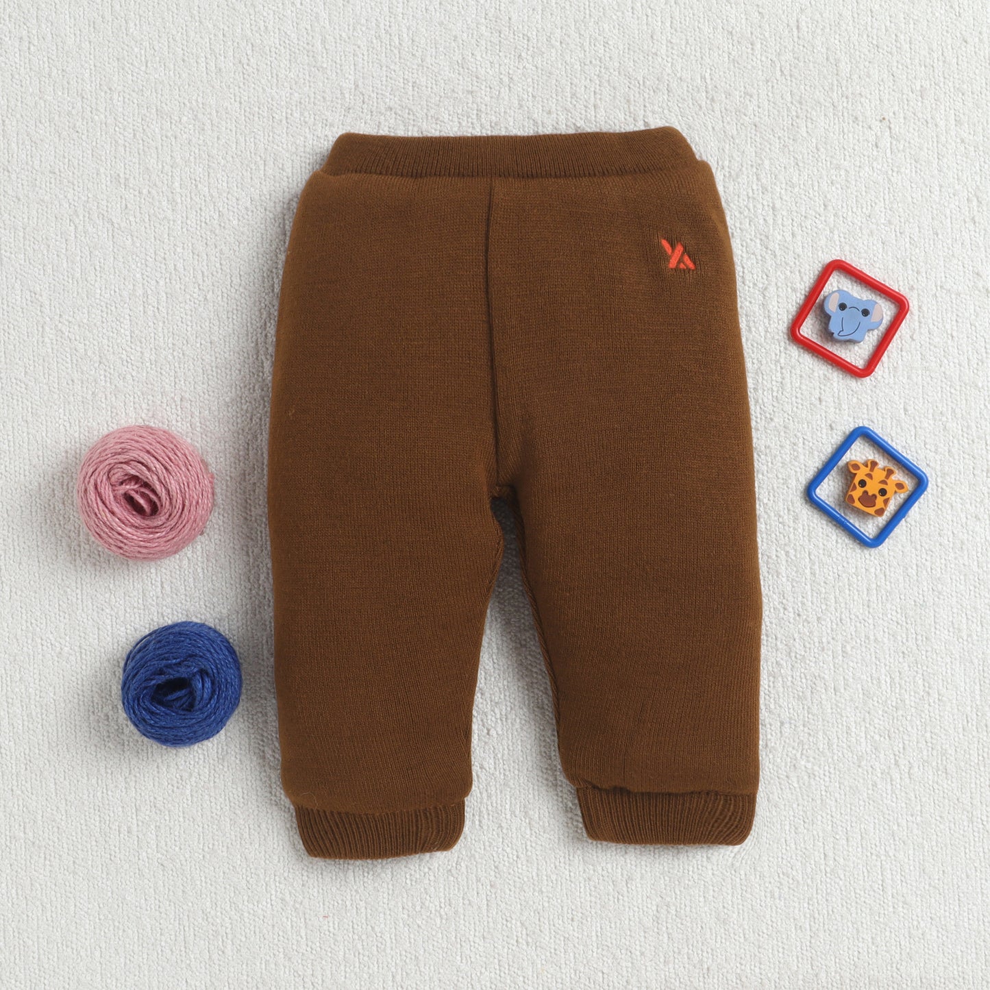 Yellow Apple Unisex Baby & Kids Winter Lowers – Soft Knit Warm Jogger Pants for Boys & Girls