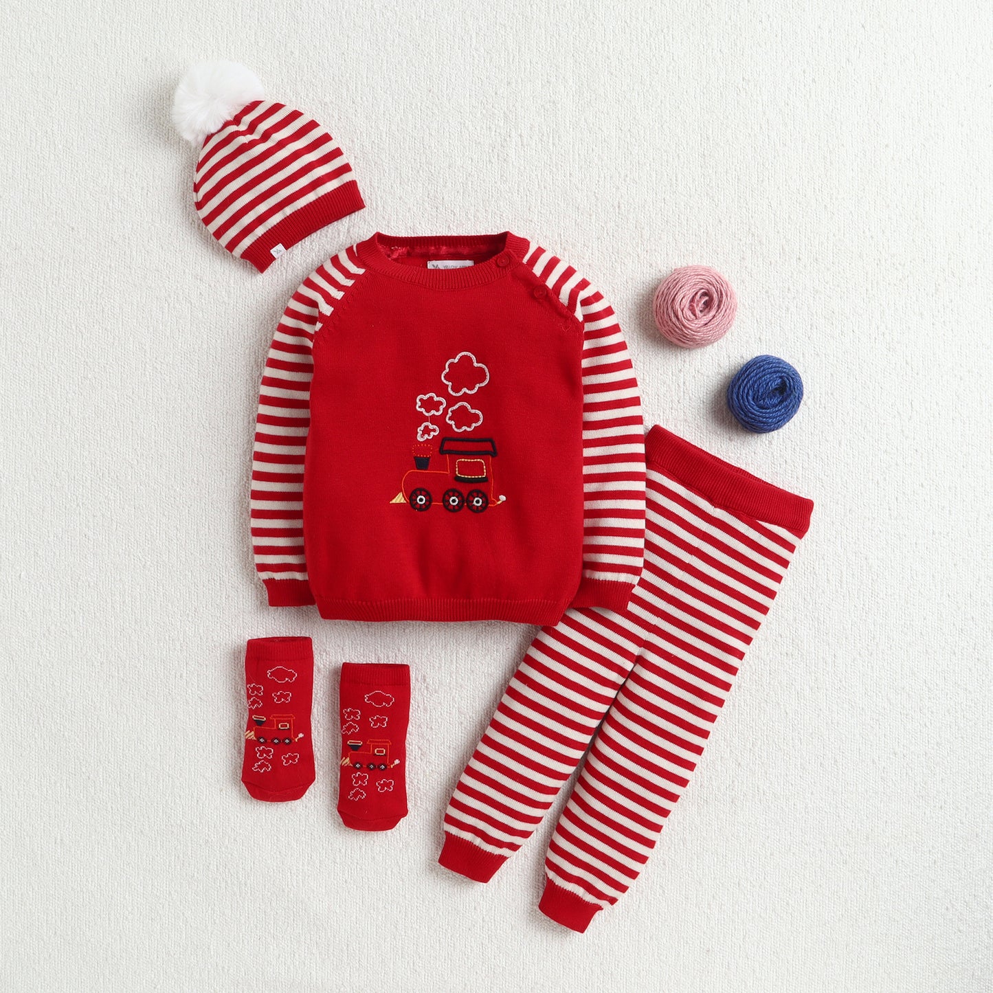 Yellow Apple Everyday Unisex Baby Set – All Season Soft Knit Outfit | Stylish & Cozy Combo