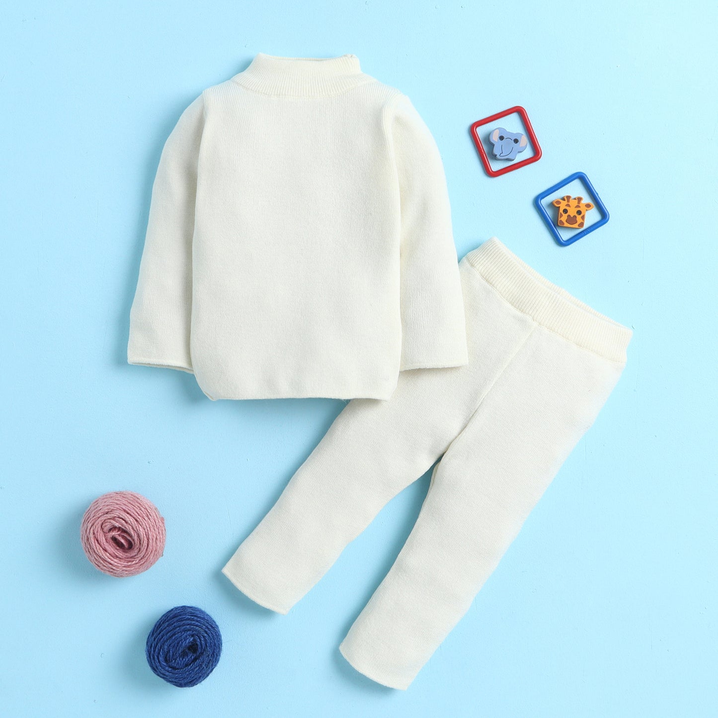 Baby Winter Skivvy Set | Soft & Warm Full-Sleeve Turtleneck Top & Bottom for Baby Boys & Girls