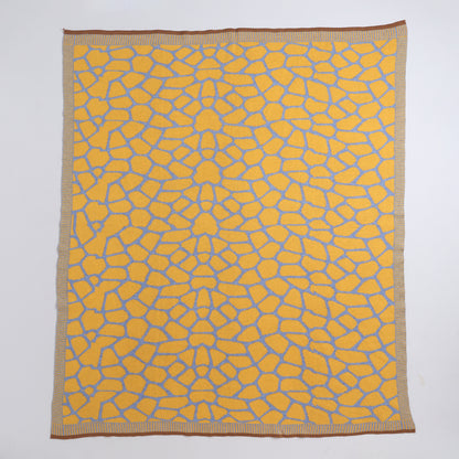 Yellow Apple-Knitted Baby Blanket | Soft Reversible  Baby Wrap for Newborns