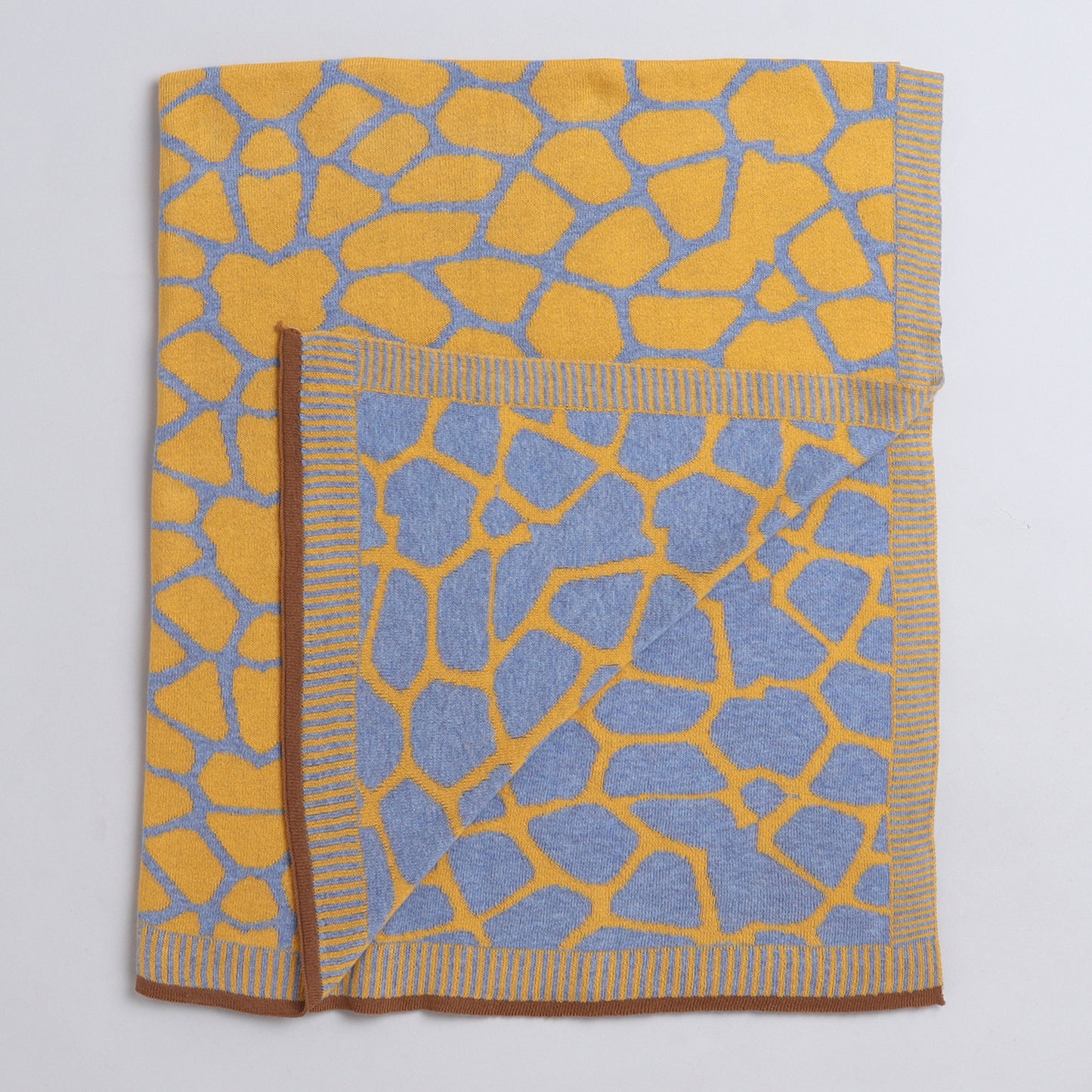 Yellow Apple-Knitted Baby Blanket | Soft Reversible  Baby Wrap for Newborns