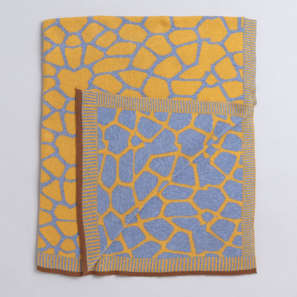 Yellow Apple-Knitted Baby Blanket | Soft Reversible  Baby Wrap for Newborns