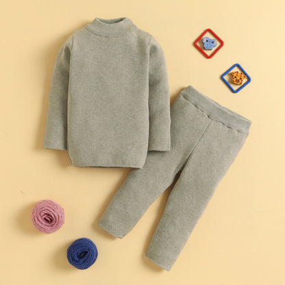 Baby Winter Skivvy Set | Soft & Warm Full-Sleeve Turtleneck Top & Bottom for Baby Boys & Girls