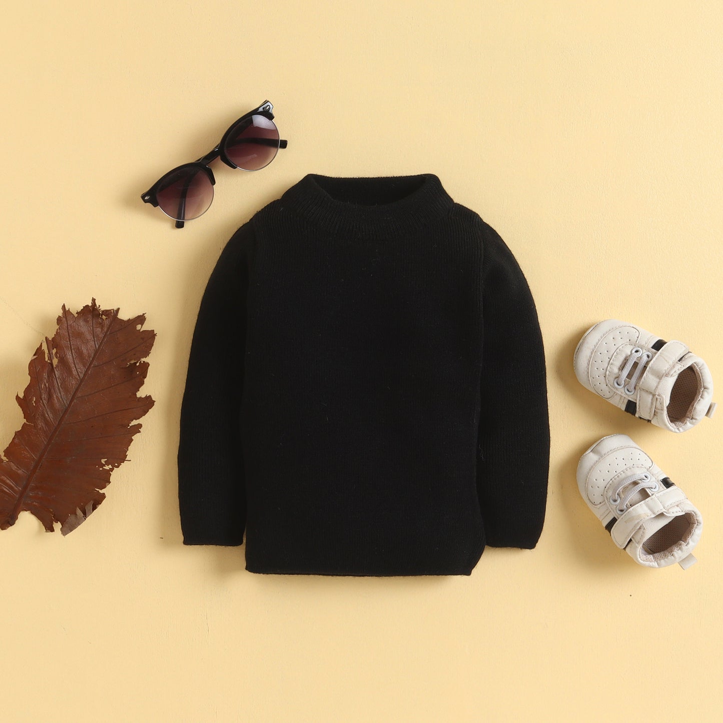 Unisex Baby & Kids Winter T-Neck Sweater | Warm Woollen Skivvy Pullover for Boys & Girls
