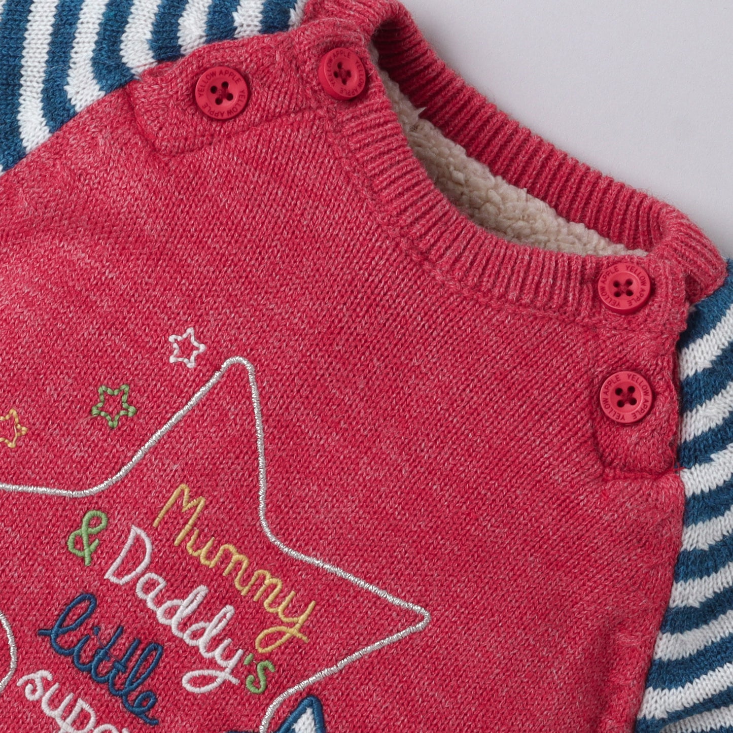 Yellow Apple Adorable Baby Romper with Cap – “Mummy & Daddy's Little Superstar” Embroidered Design