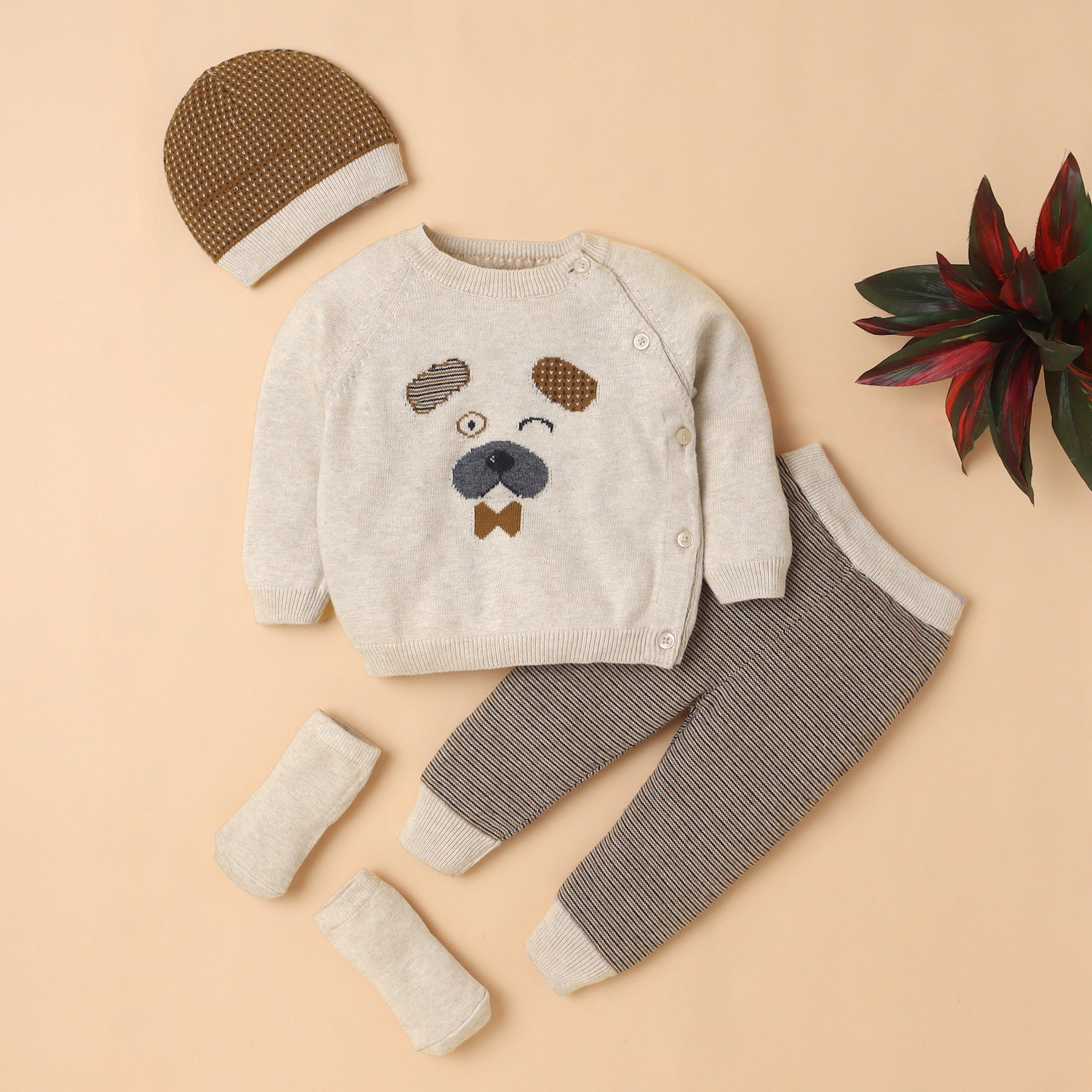 Premium Baby Knitwear Set – Sweater, Pants, Hat & Socks | Soft, Stylish & Cozy