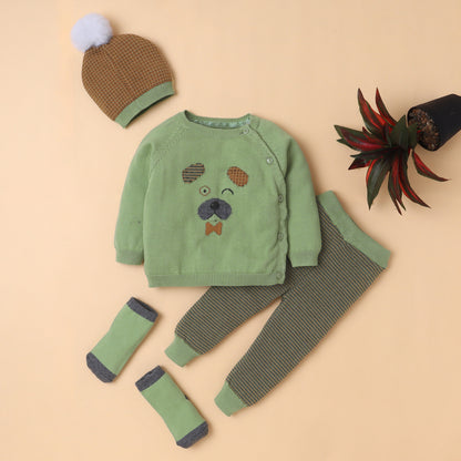 Yellow Aplle Premium Baby Knitwear Set – Sweater, Pants, Hat & Socks | Soft, Stylish & Cozy