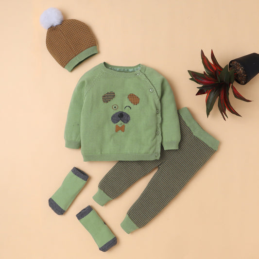 Yellow Aplle Premium Baby Knitwear Set – Sweater, Pants, Hat & Socks | Soft, Stylish & Cozy