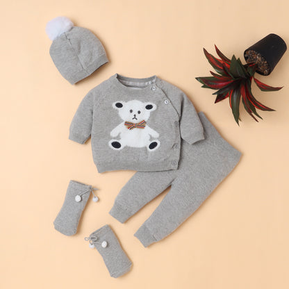 Premium Baby Knitwear Set – Sweater, Pants, Hat & Socks | Soft, Stylish & Cozy
