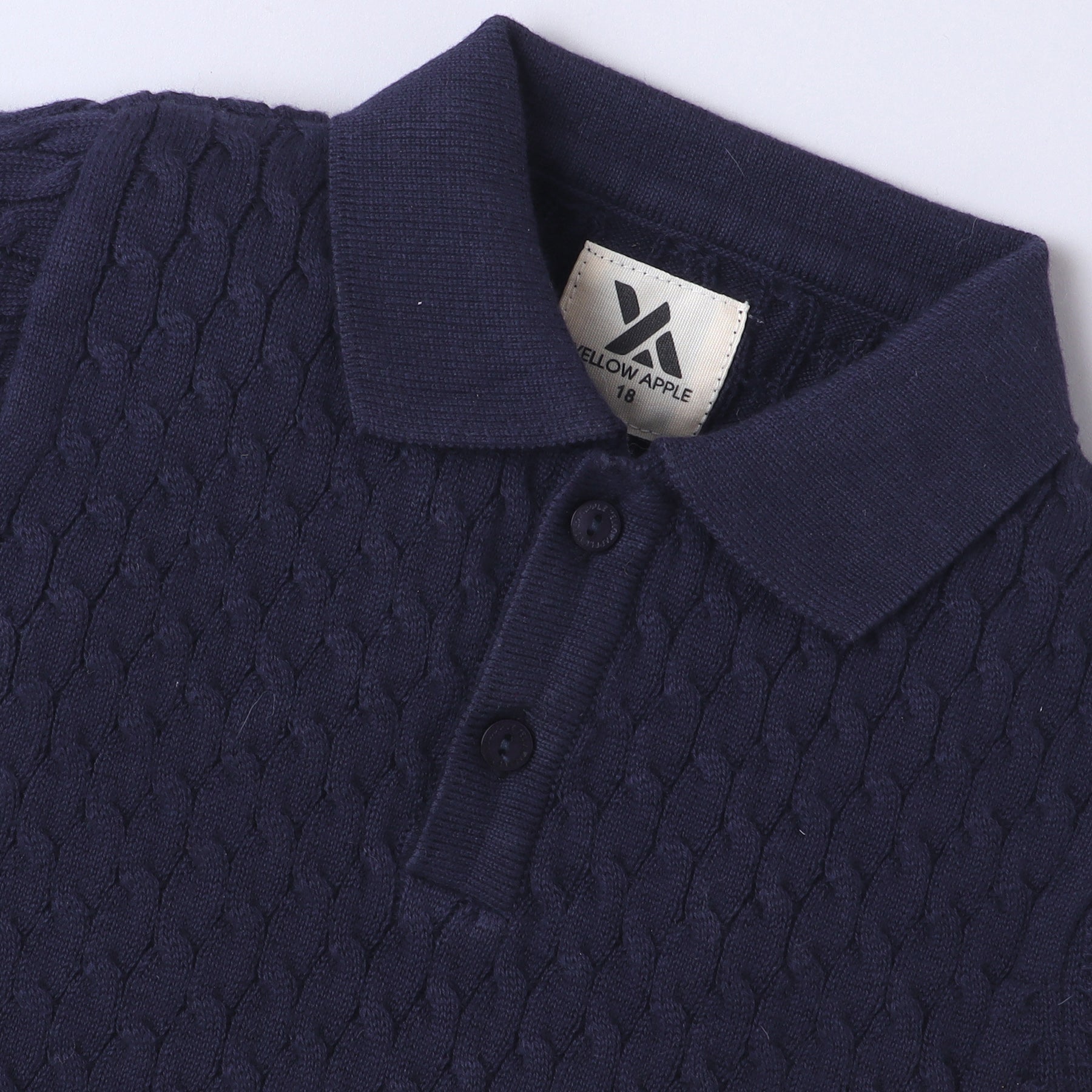 Boys Cable Knit Polo T-Shirt, Soft Cotton Half Sleeve Collar Tee for Boys, Casual Summer Wear