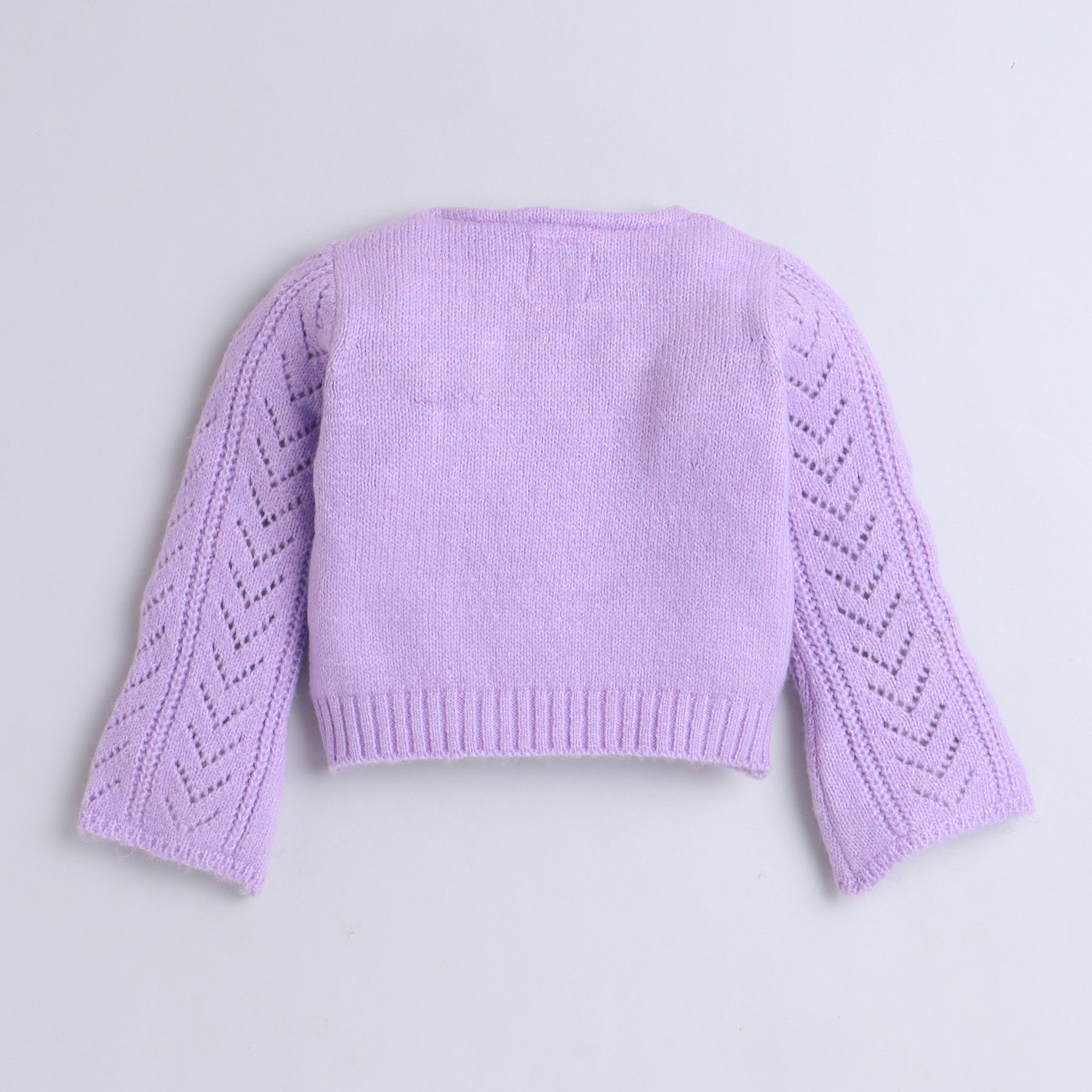 Girls Knitted V-Neck Sweater | Full Sleeve Winter Pullover | Soft Warm Casual Knit Top for Kids