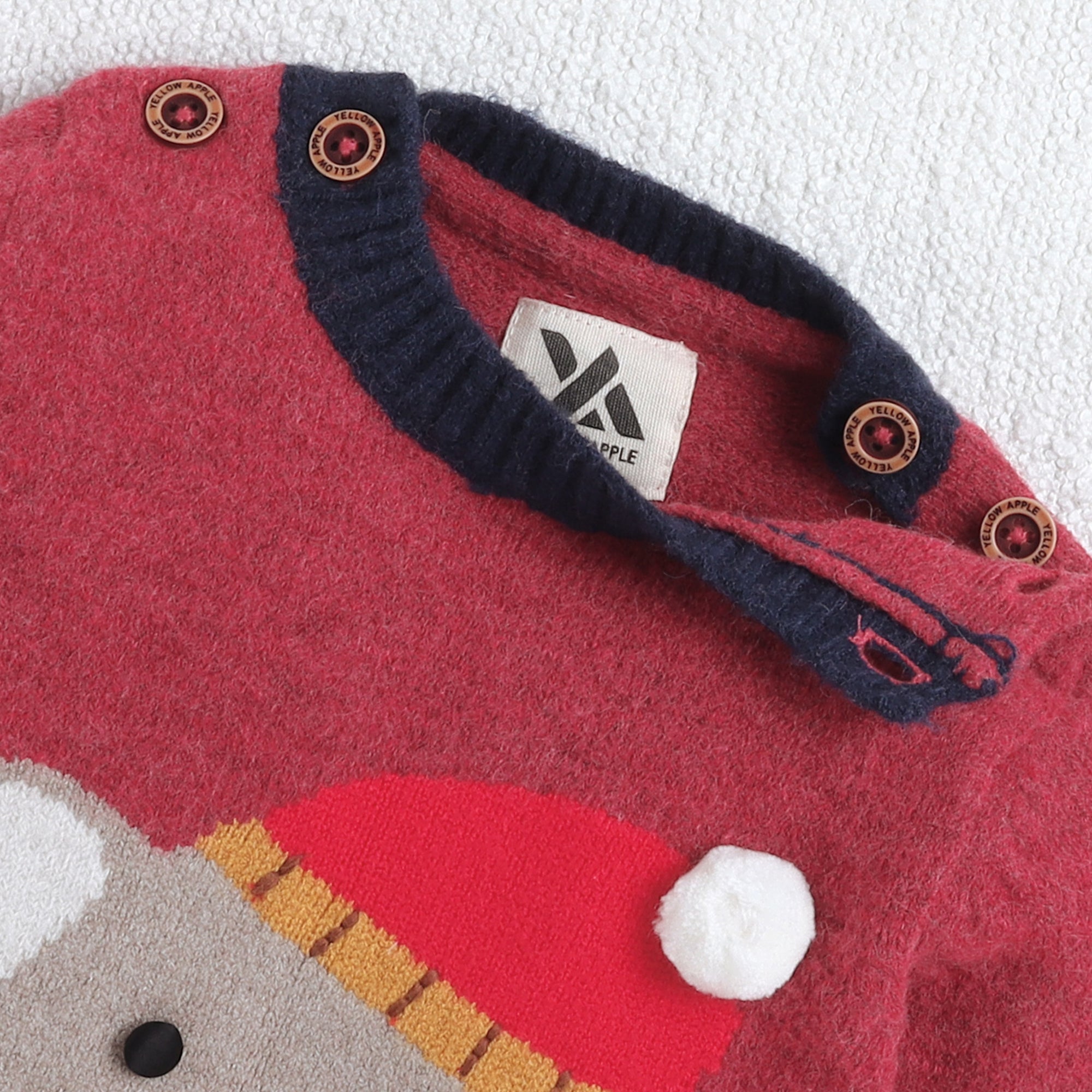 Baby 3-Piece Knit Clothing Set | Soft Warm Animal Embroidered Sweater, Knit Pants & Pom-Pom Beanie | Cozy Winter Outfit for Babies