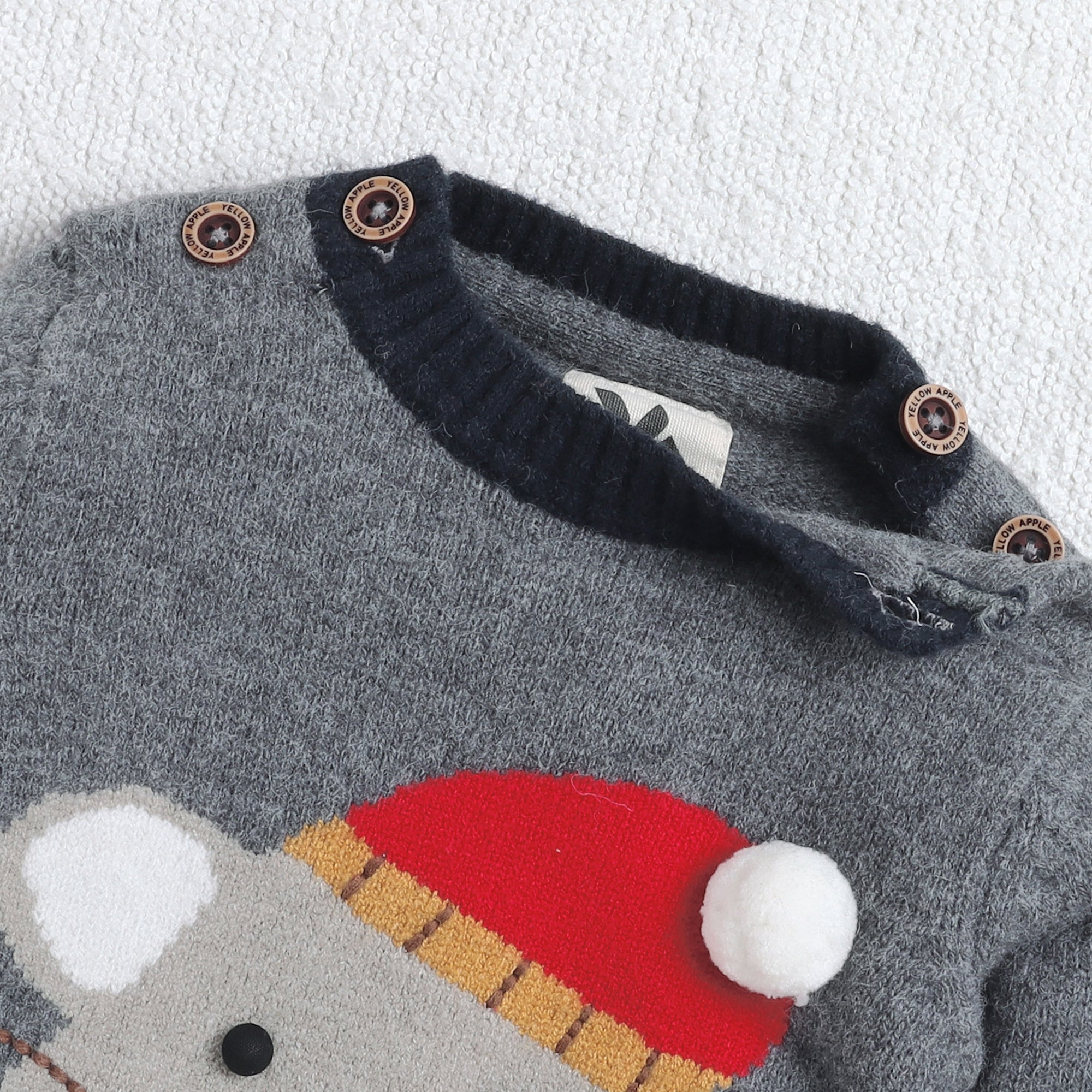 Baby 3-Piece Knit Clothing Set | Soft Warm Animal Embroidered Sweater, Knit Pants & Pom-Pom Beanie | Cozy Winter Outfit for Babies