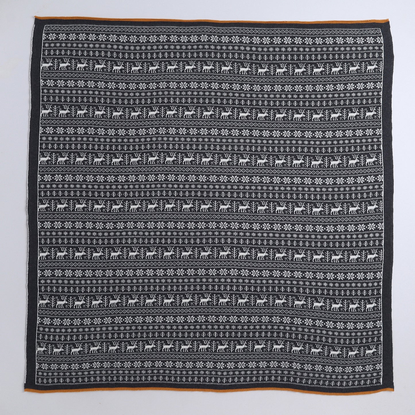 Yellow Apple-Knitted Baby Blanket | Soft Reversible Jacquard Baby Wrap for Newborns