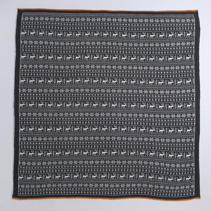 Yellow Apple-Knitted Baby Blanket | Soft Reversible Jacquard Baby Wrap for Newborns