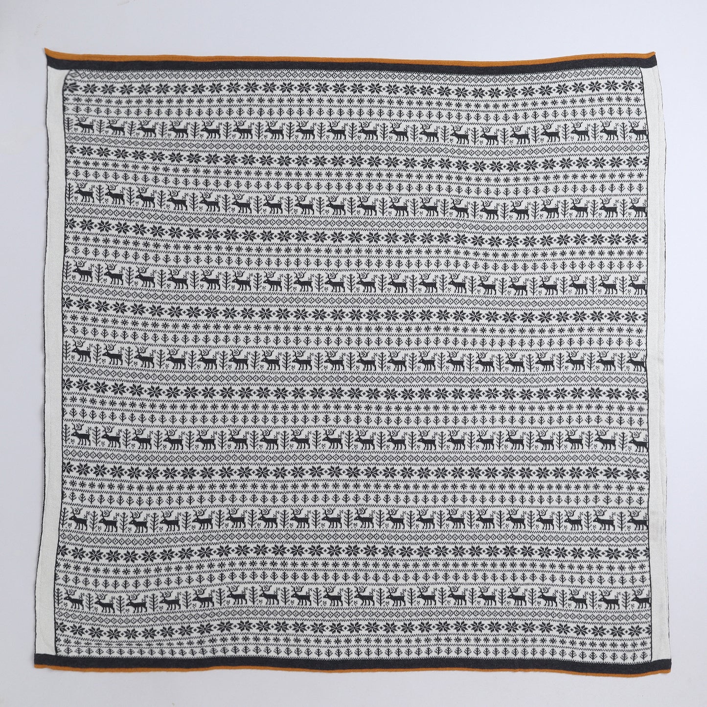 Yellow Apple-Knitted Baby Blanket | Soft Reversible Jacquard Baby Wrap for Newborns