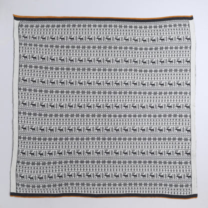 Yellow Apple-Knitted Baby Blanket | Soft Reversible Jacquard Baby Wrap for Newborns