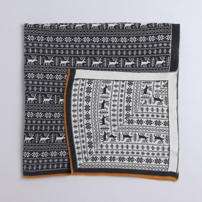 Yellow Apple-Knitted Baby Blanket | Soft Reversible Jacquard Baby Wrap for Newborns