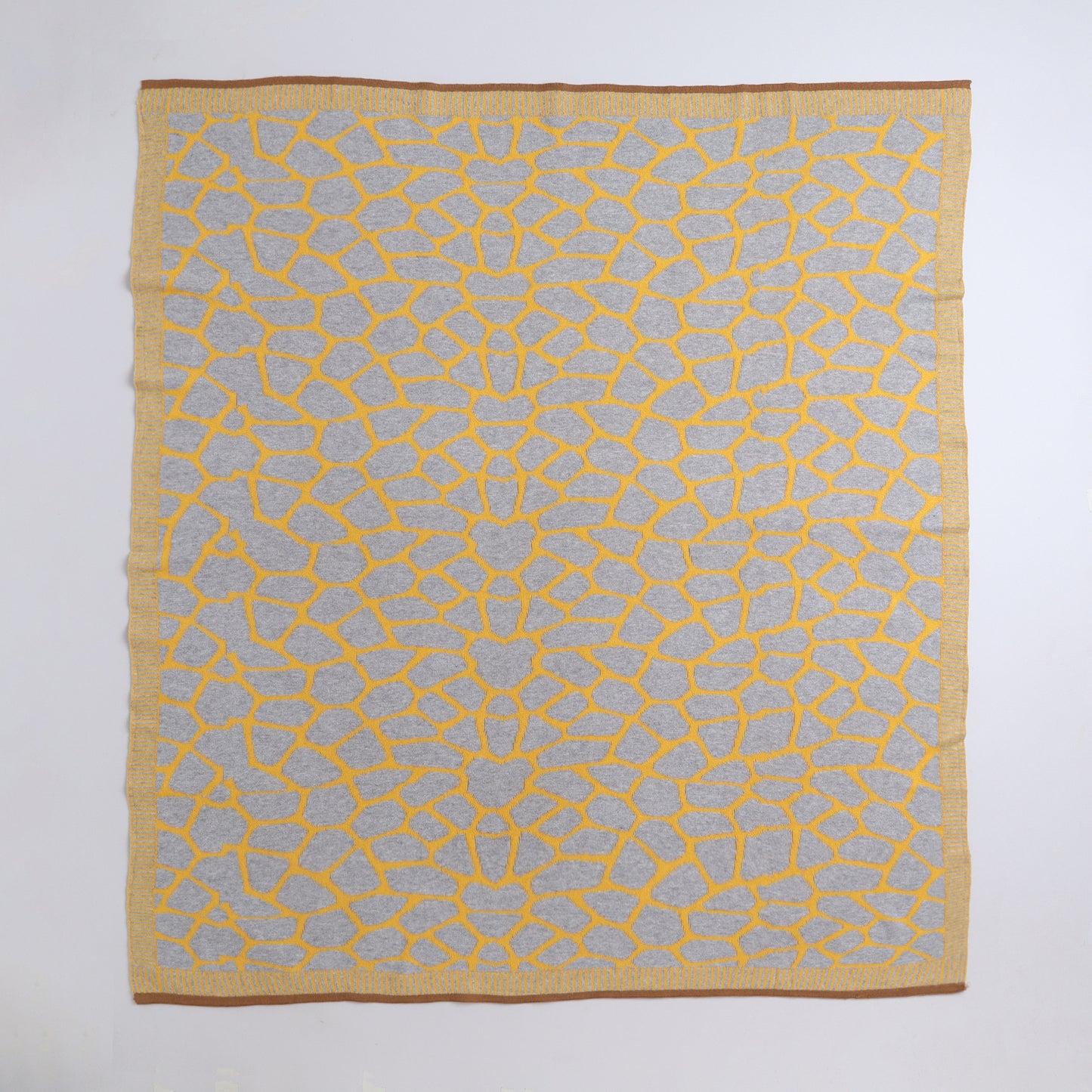 Yellow Apple-Knitted Baby Blanket | Soft Reversible  Baby Wrap for Newborns