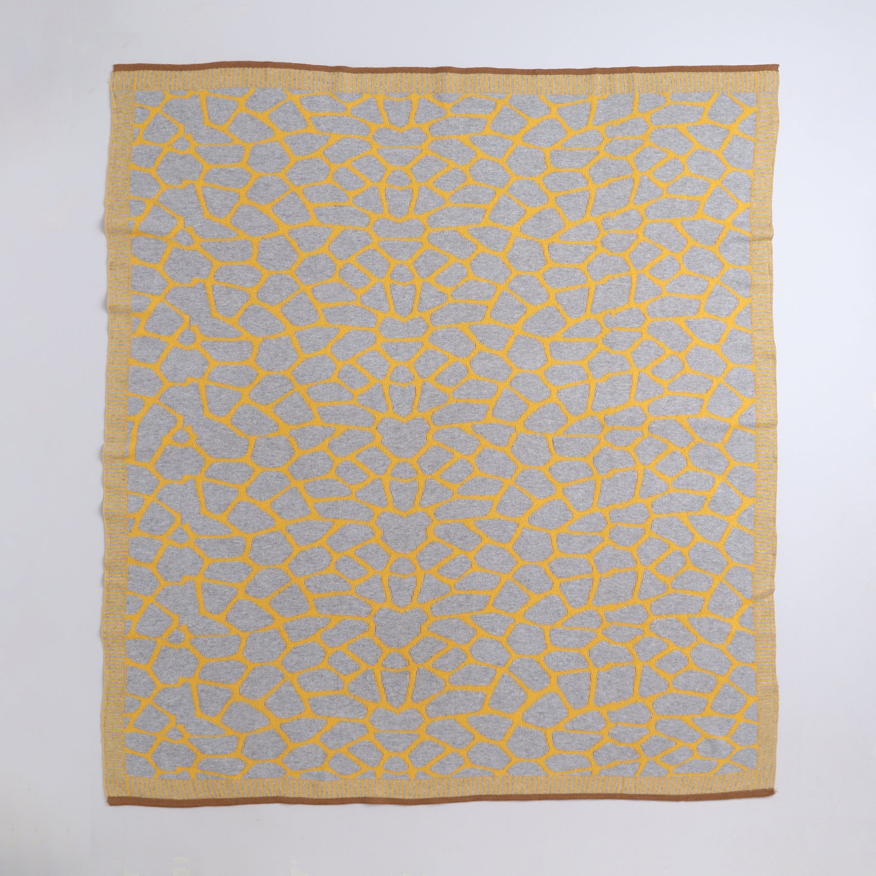 Yellow Apple-Knitted Baby Blanket | Soft Reversible  Baby Wrap for Newborns