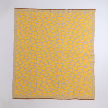 Yellow Apple-Knitted Baby Blanket | Soft Reversible  Baby Wrap for Newborns