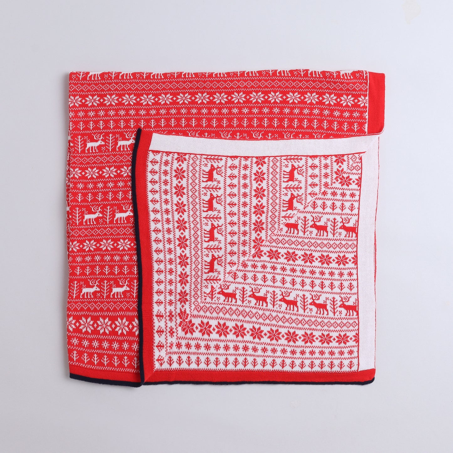 Yellow Apple-Knitted Baby Blanket | Soft Reversible Jacquard Baby Wrap for Newborns