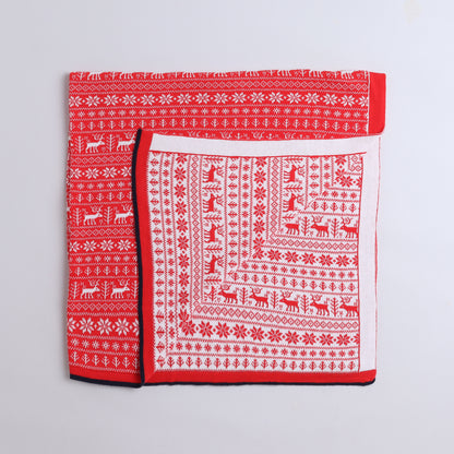 Yellow Apple-Knitted Baby Blanket | Soft Reversible Jacquard Baby Wrap for Newborns