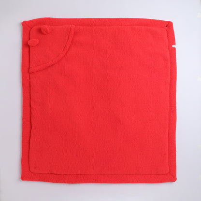 Yellow Apple Plush Baby Hooded Blanket | Ultra Soft Winter Baby Wrap with Ears