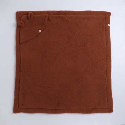 Yellow Apple Plush Baby Hooded Blanket | Ultra Soft Winter Baby Wrap with Ears