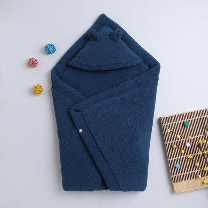 Yellow Apple Plush Baby Hooded Blanket | Ultra Soft Winter Baby Wrap with Ears