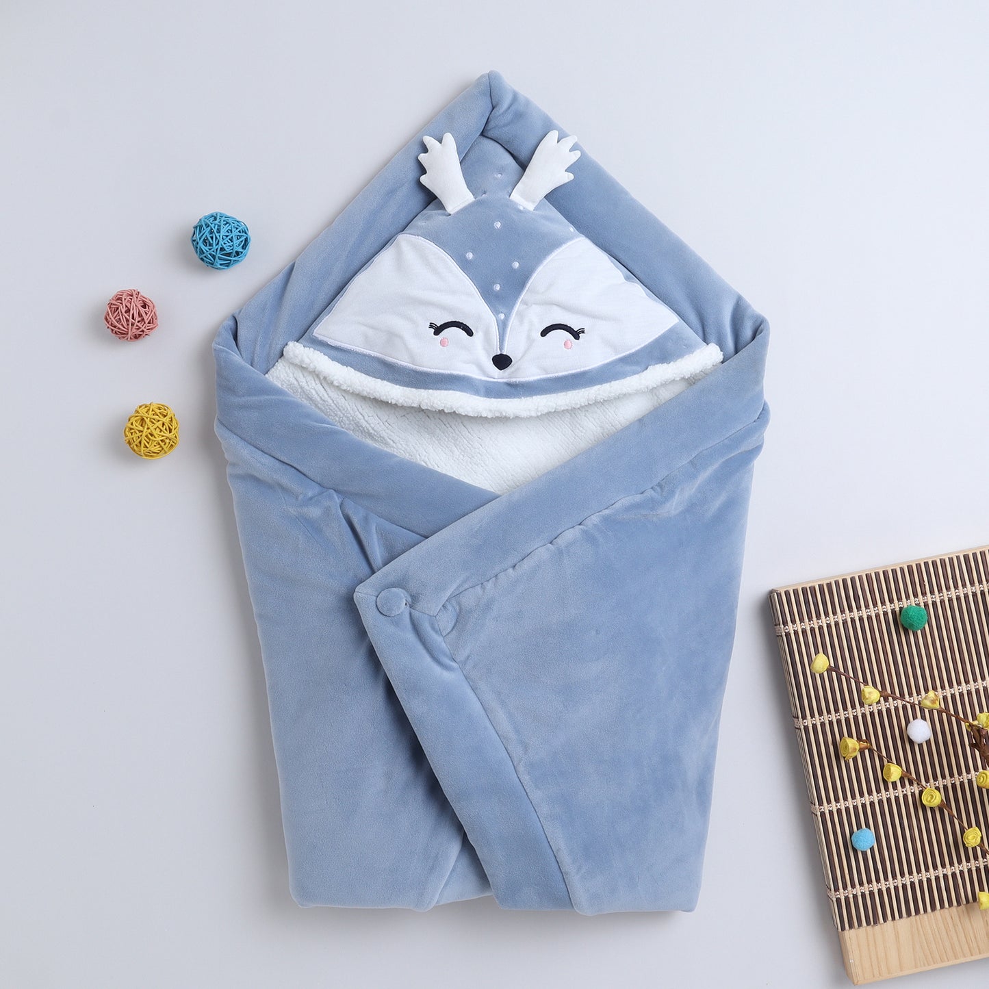 Yellow Apple Soft Baby Hooded Blanket |Plush Winter Wrap for Newborns & Toddlers with Cute Ears