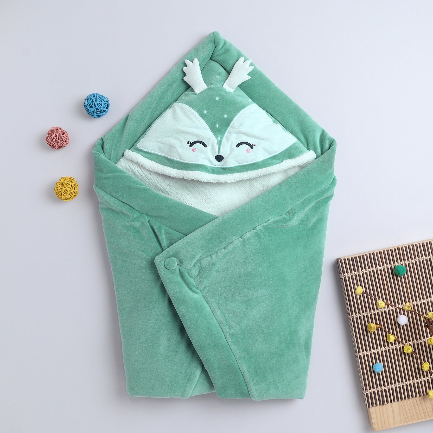 Soft Baby Hooded Blanket |Plush Winter Wrap for Newborns & Toddlers with Cute Ears